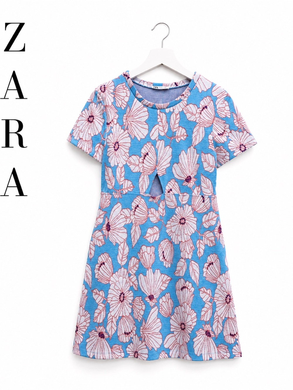 Zara Retro Floral Mini Dress | Size L